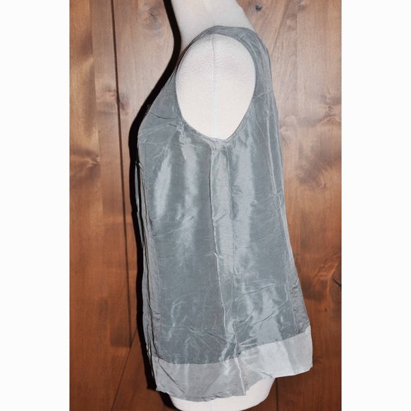 Jones New York Gray & Silver Silk Sleeveless Summer Top Size 14W - Picture 3 of 6
